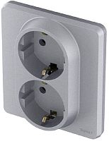 Розетка с заземлением без рамки Legrand Inspiria 1-м. 2 мод. алюминий картинка